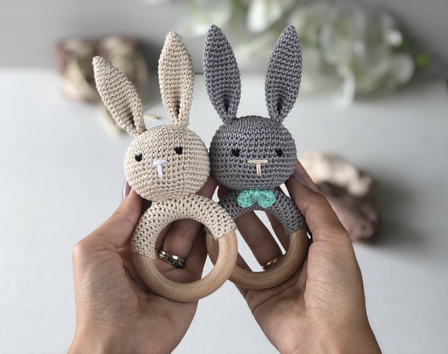 Bunny Baby Rattle/Teether Toy