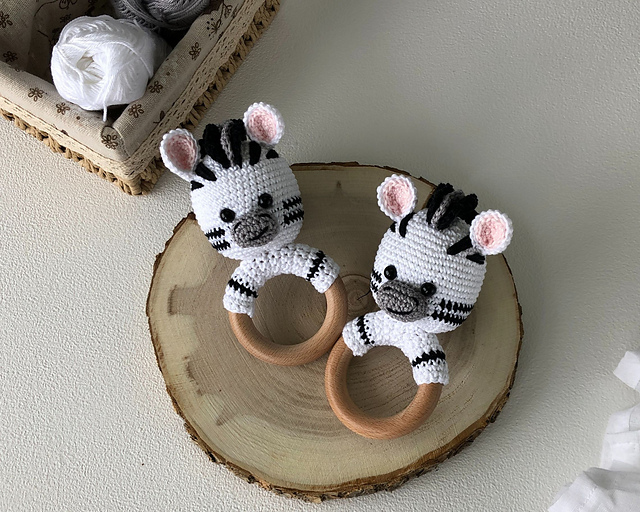 The african zebra baby rattle