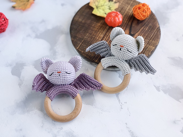 The Bat Amigurumi Baby Rattle