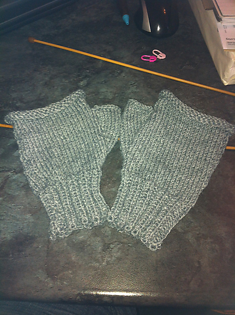 Worked Flat Fingerless Mittens