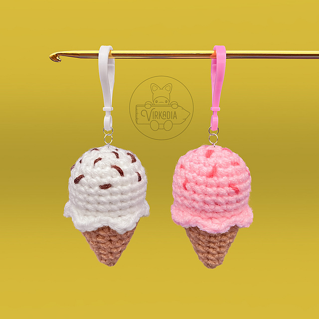 Easy Ice Cream Keychain Crochet Pattern