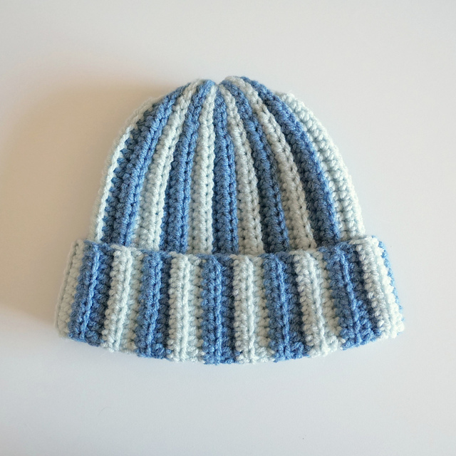 Striped Ribbed Beanie