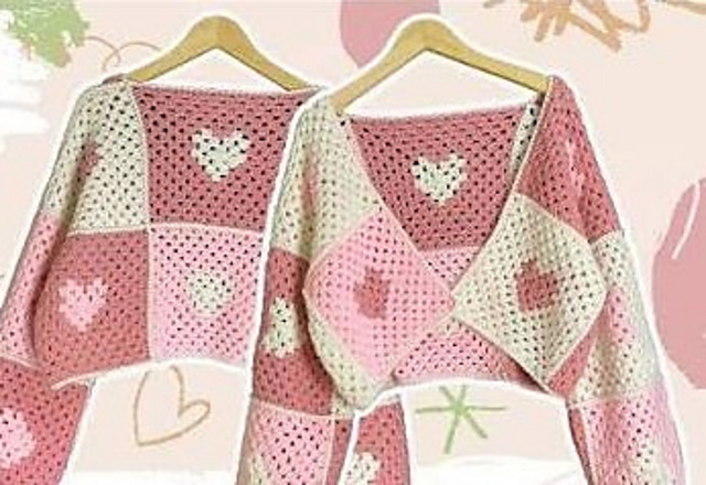 Heart Patchwork Cardigan
