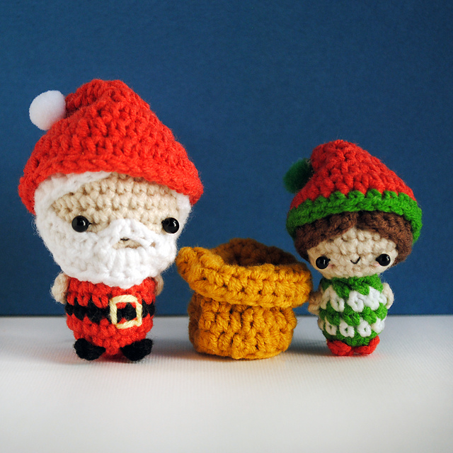 Santa Claus and little elf