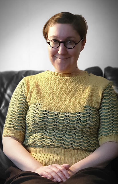 Feather and Fan Jumper in Three Tones