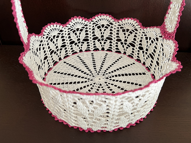 Basket with Fuchsia Trim