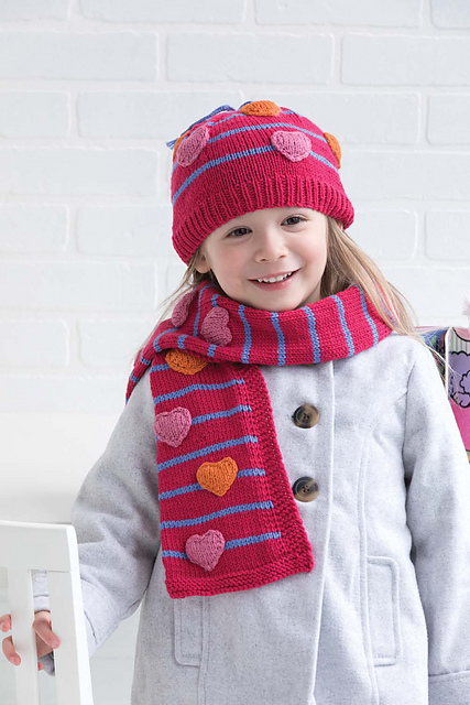 #29 Heart Hat and Scarf Set
