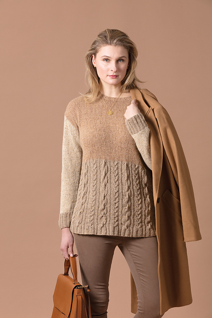 #03 Colorblock Cabled Pullover