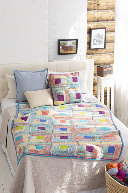 #7 Traditional Log Cabin Afghan and Pillow