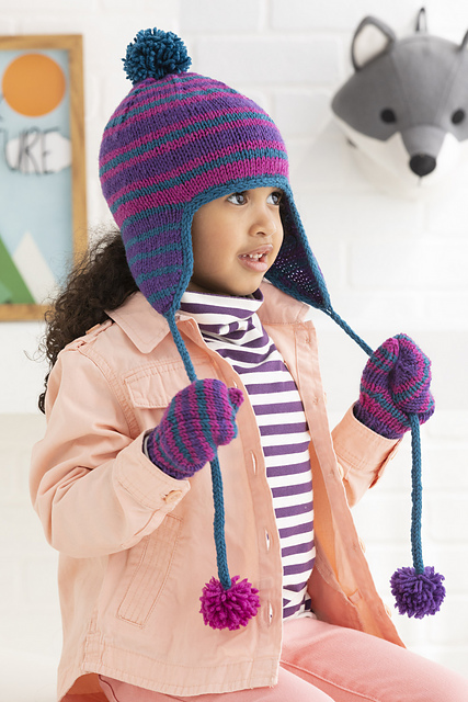 #20 Earflap Hat and Mittens