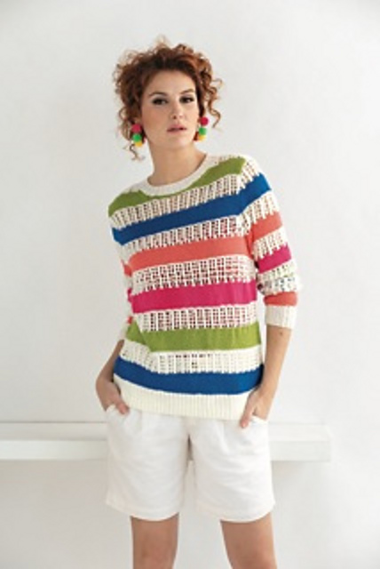 #21 Lace and Stripe Pullover