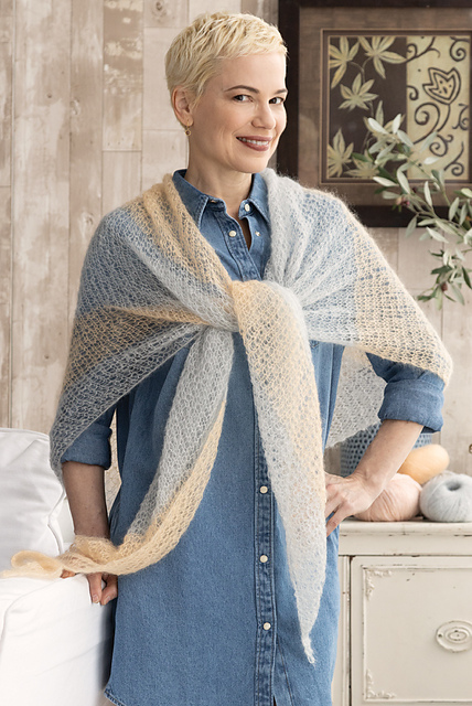 #04 Garter striped shawl