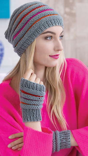 #28 Accordion Rib Hat and Mitts