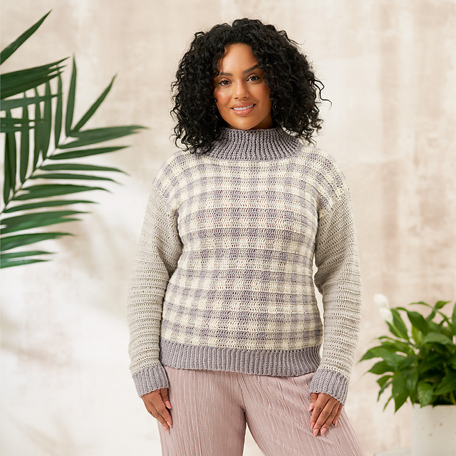 トップス andequal checked pattern knit Ravelry: Pearl Checked Jumper pattern by Cassie Ward
