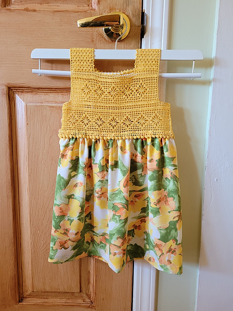 Girl's Dress with Filet Yoke
