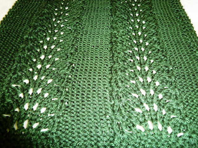 July 2013 Knit-A-Long 12" block: Ostrich Plume Stitch