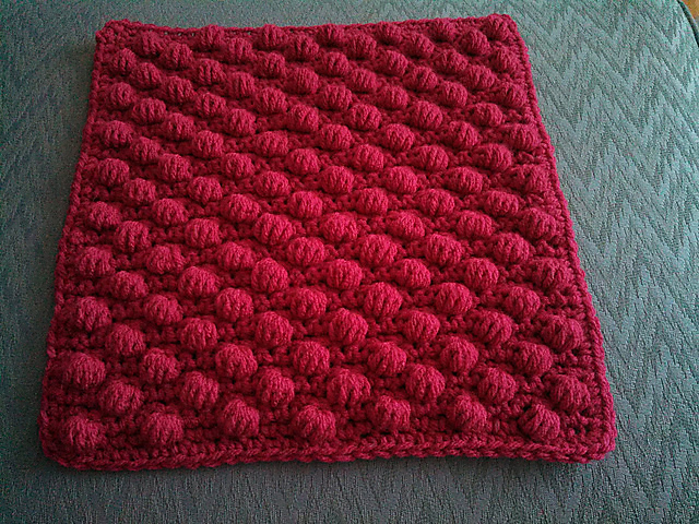 October 2013 Crochet-A-Long 12 inch block STAGGERED PUFF