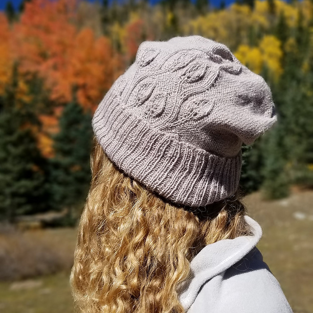 Wandering Vines Beanie: Leaf Motif Slub Beanie