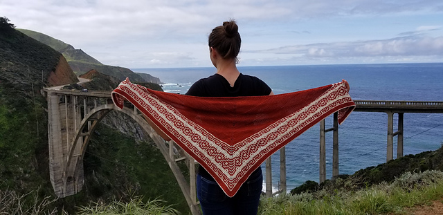 Highway 1: Mosaic Colorwork Triangle Shawl