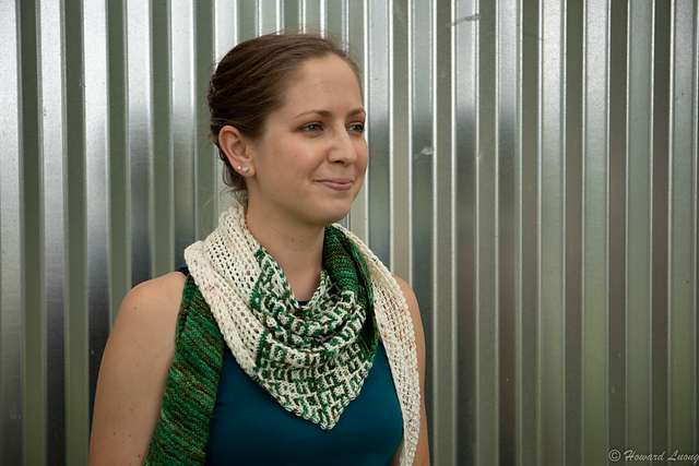 Dog Days: Mosaic Lace Sideways Triangle Shawl