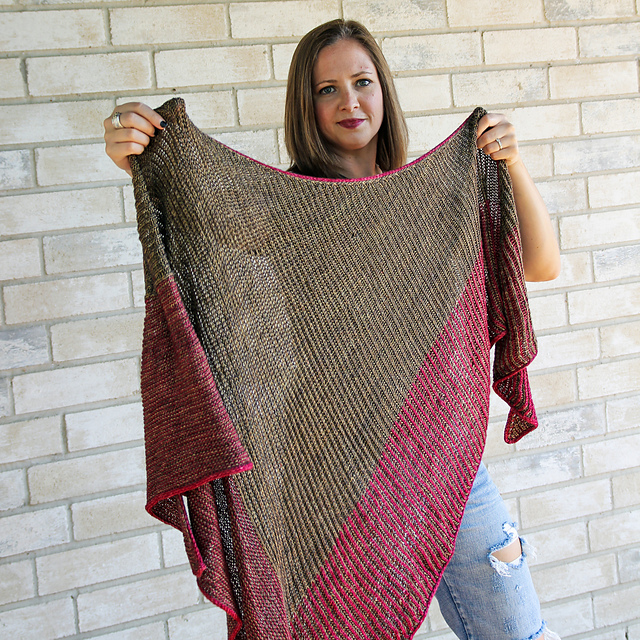 Cripple Creek: Brioche Ribbing Triangle Shawl