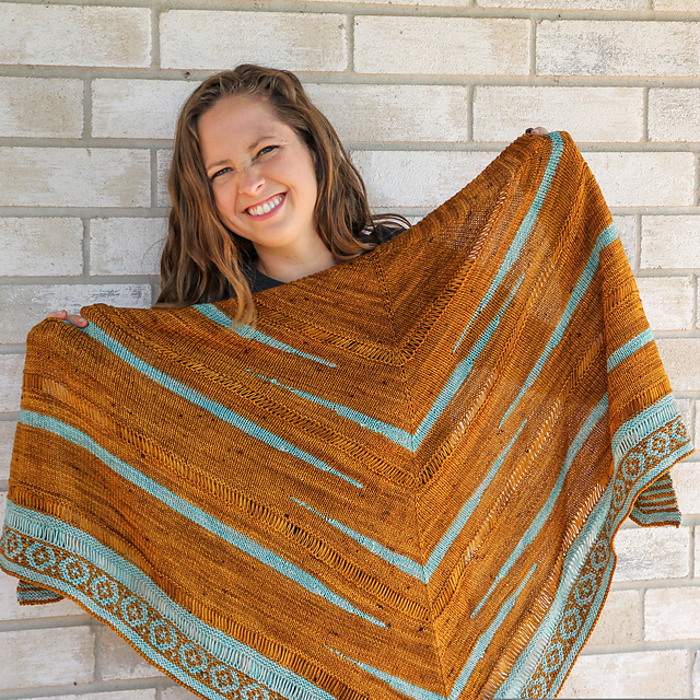 San Angelo: Short Row Mosaic Triangle Shawl