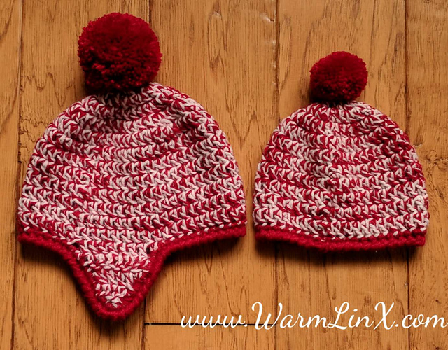Candy Cane Pom-Pom Hat