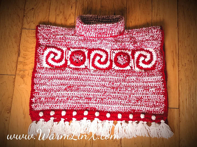 Candy Cane Car Seat Poncho