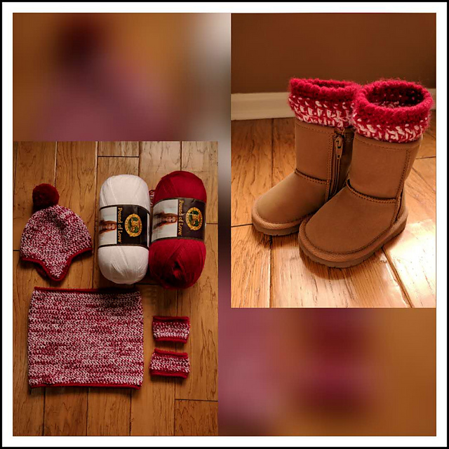Candy Cane Cowl & Boot Cuffs