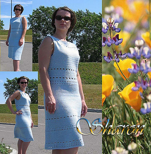 Dress with openwork stripes / Платье с ажурными полосами