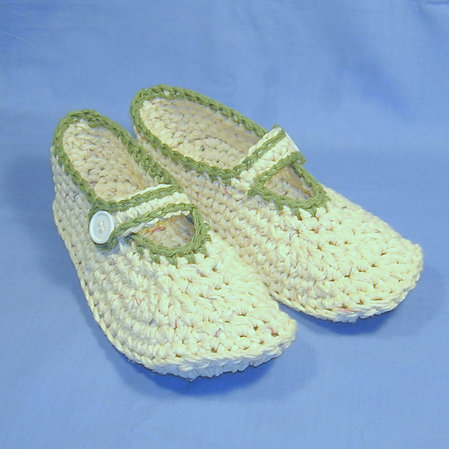 Natural Cotton Mary Jane Slippers