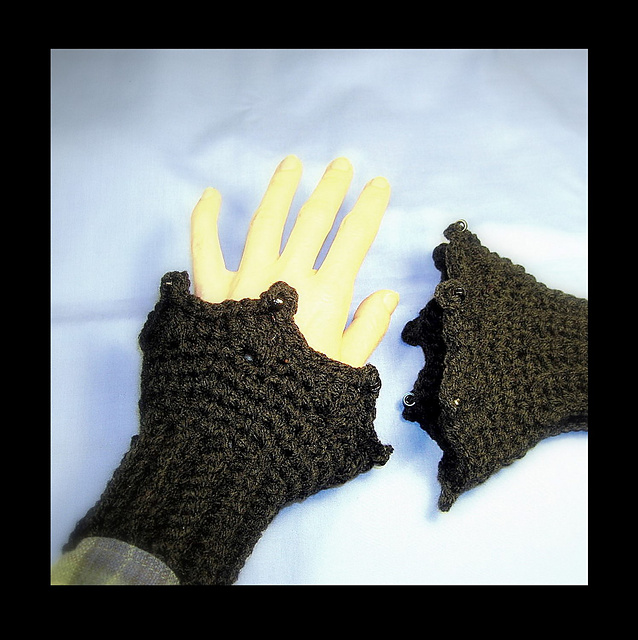 Goth Wrist Warmers - Webs & Beads