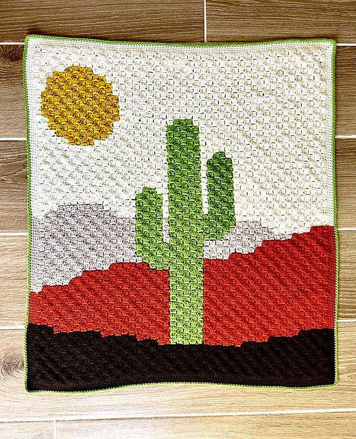 Ravelry: C2C Boho Saguaro Baby Blanket pattern by Wendy L Hamilton