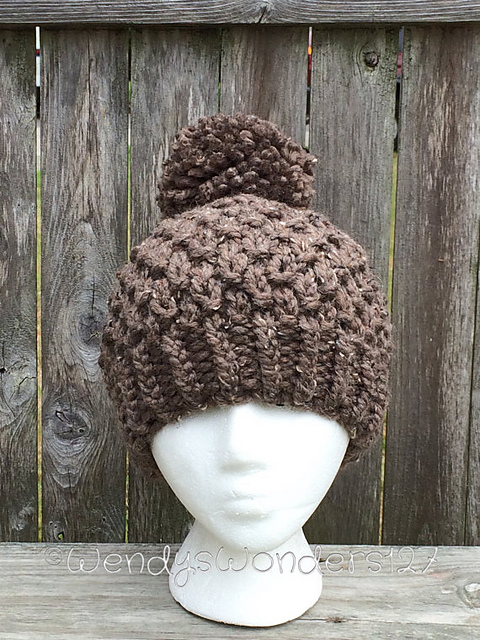Textured Pom-Pom Hat