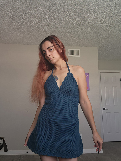 Scalloped Halter Summer Dress