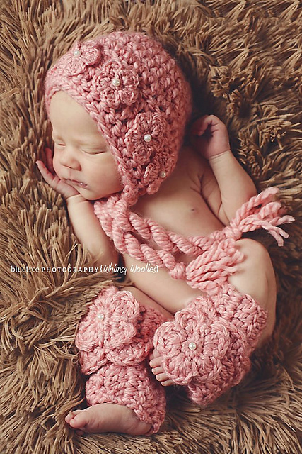 Wild Rose Bonnet & Legwarmers