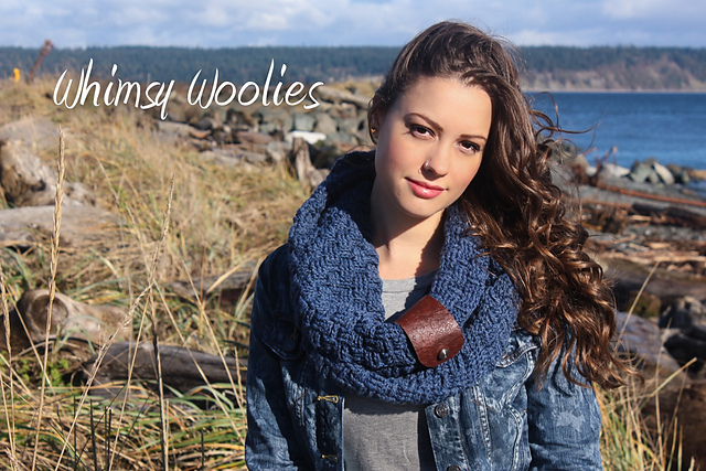 Leather Cuffed Infinity Scarf, with Boot Cuffs