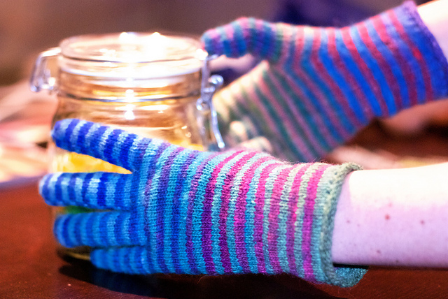 Simple Noro Striped Gloves