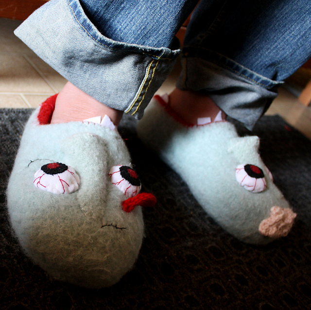 Waking Dead Felted Slippers