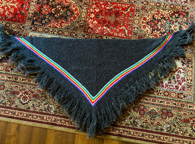Half-Square Shawl in Plain Knitting