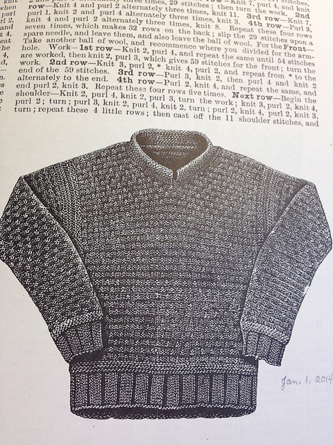 Boy's Sweater: Knitted in Wicker Pattern