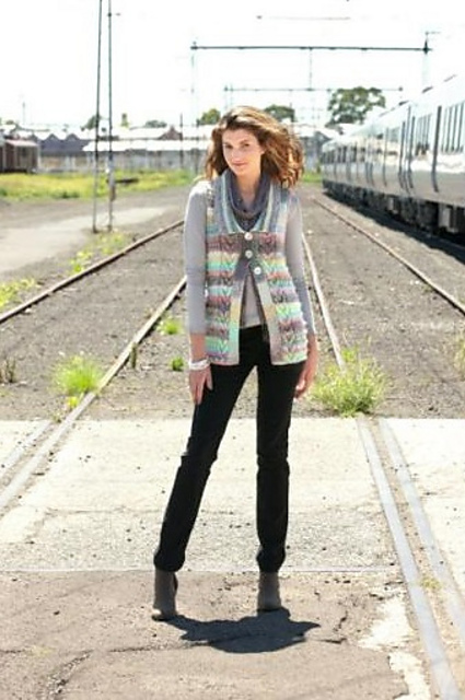 Ladies Button Vest