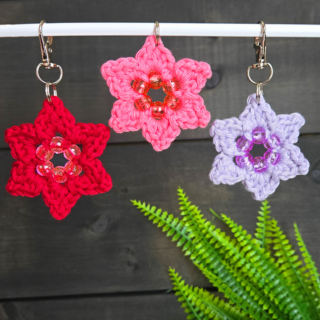 Beaded Fidget Flower Keychain