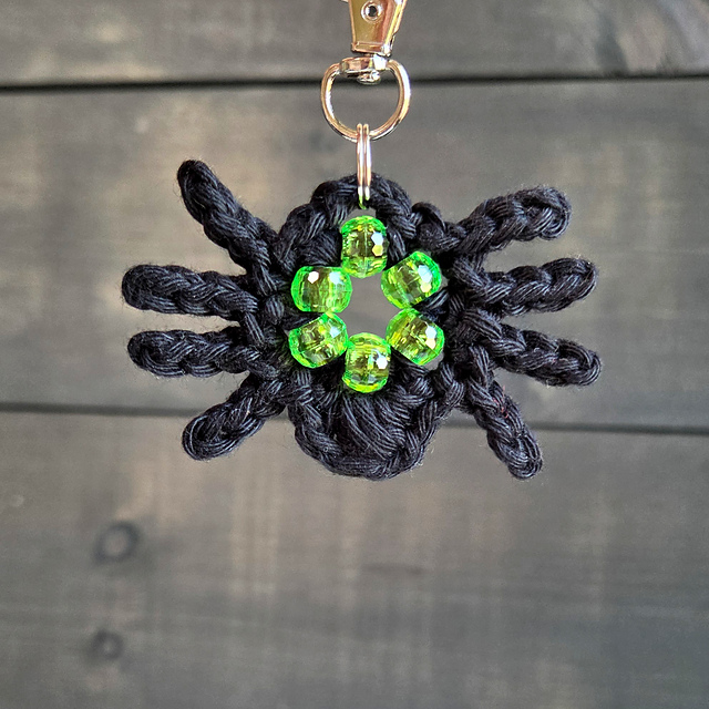 Beaded Spider Keychain with Pony Beads