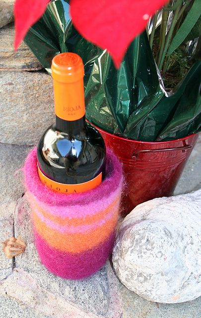 Felted Wine Cozy