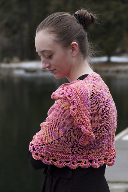 Japanese Butterfly Garden Shawlette