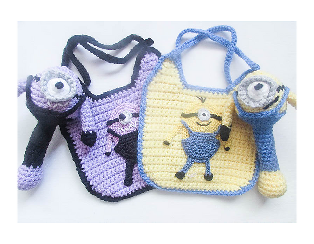 Minion Rattle Ravelry: Minion Baby Bib and Rattle pattern by Wistfully Woolen