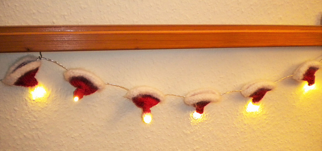 Weihnachtsmannmützchen-Lichterkette
