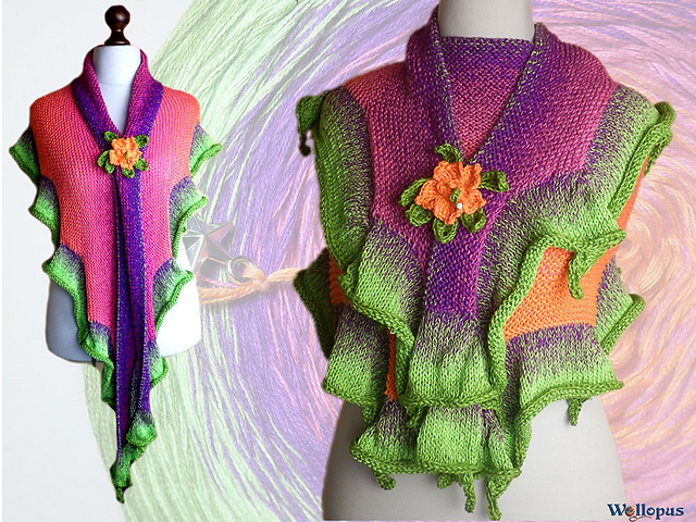 Hibiskusblüte, gestrickt