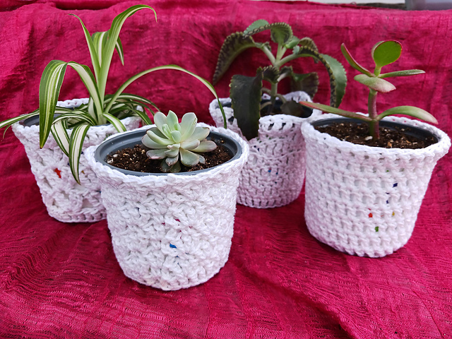 Crocheted Plant Pot Cozies